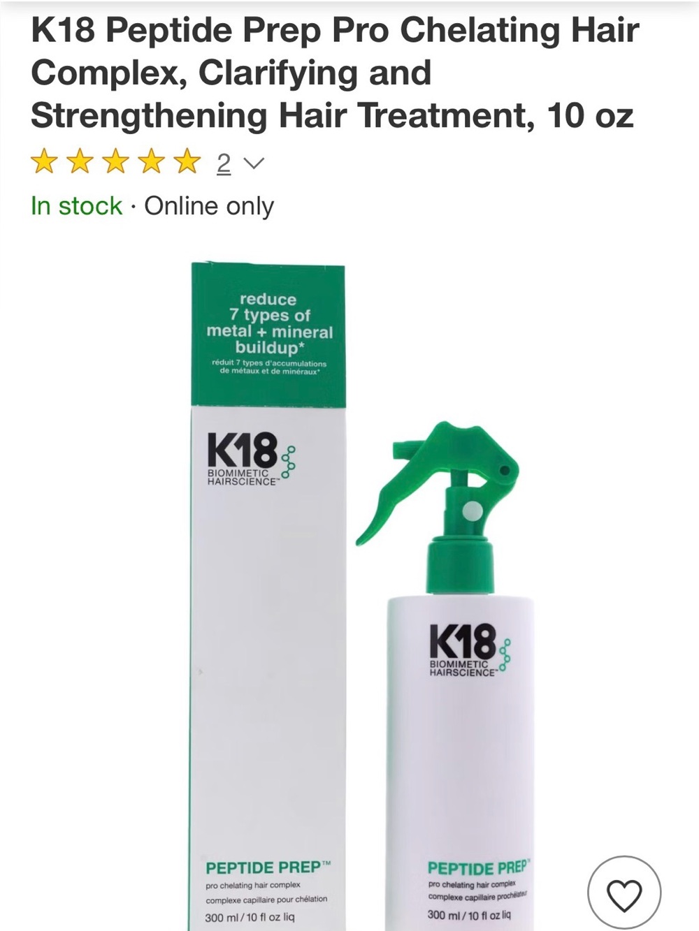 K18 Peptide Prep Pro Chelating Hair Complex Spray
